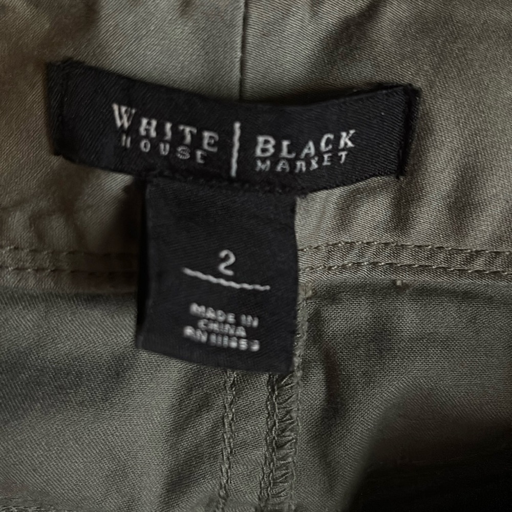 White House Black Market Olive Cargo Skirt 2 - Picture 7 of 9
